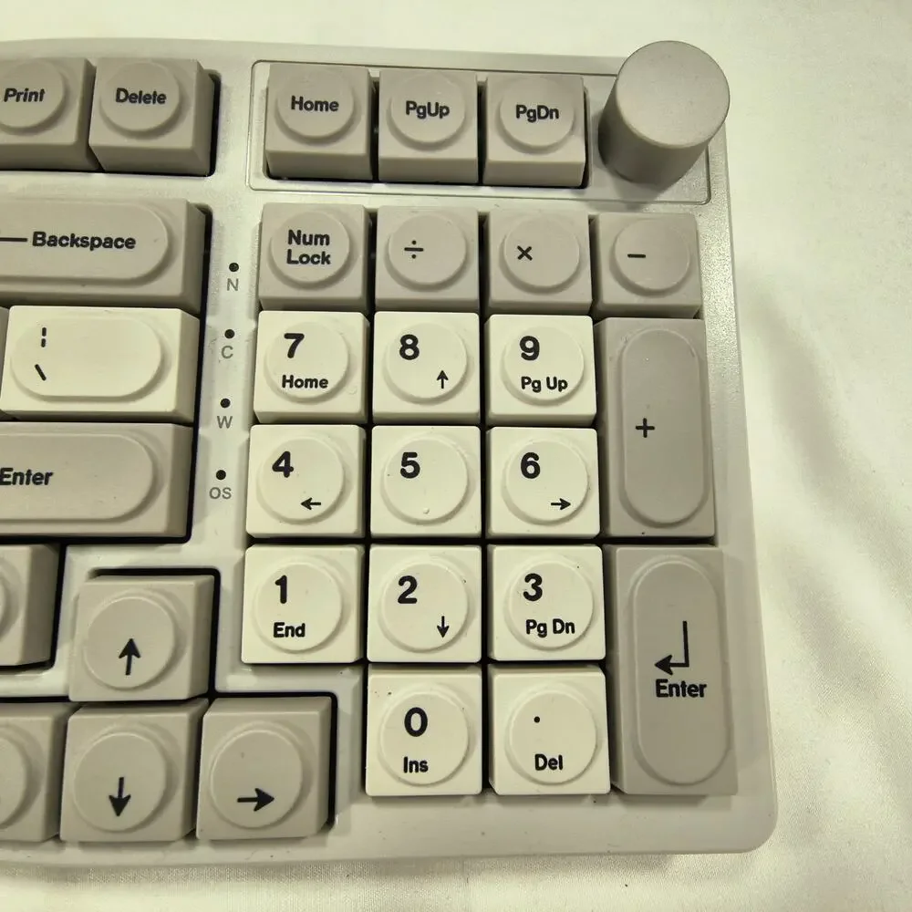 AJAZZ AK992 Wired Keyboard w/ Cherry Retro Gray Wired Mouse Custom Keycaps